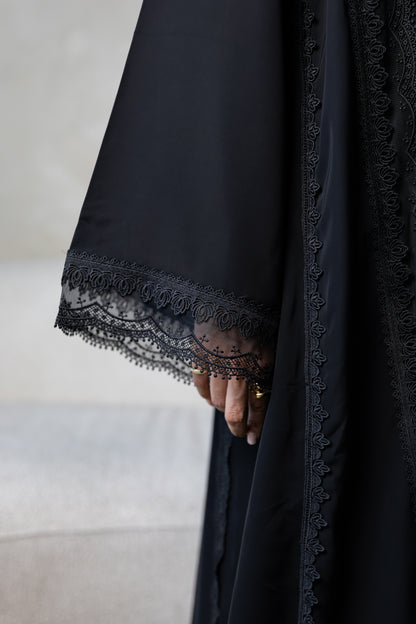 Black Lace Abaya
