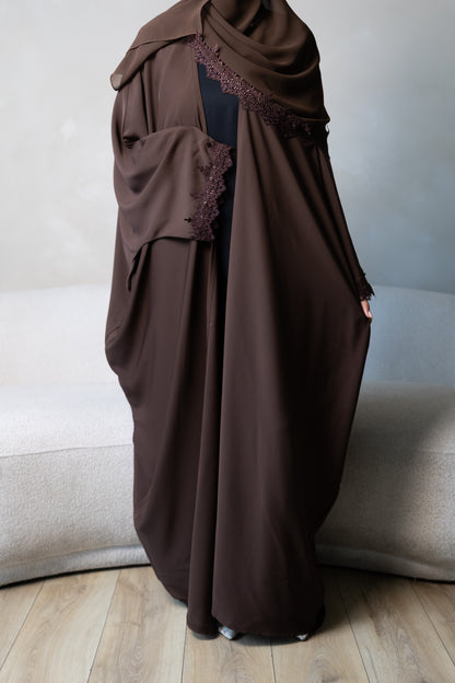 Brown Lace Abaya