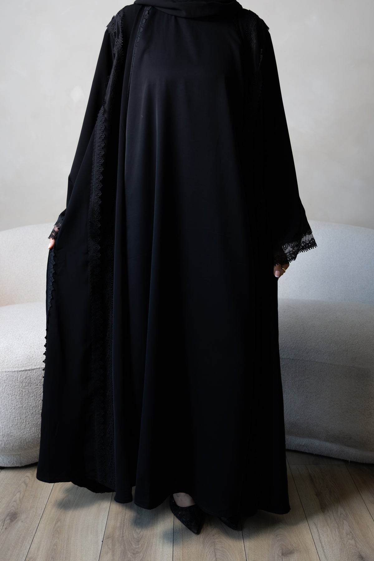 Black Lace Abaya