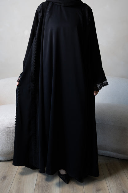 Black Lace Abaya