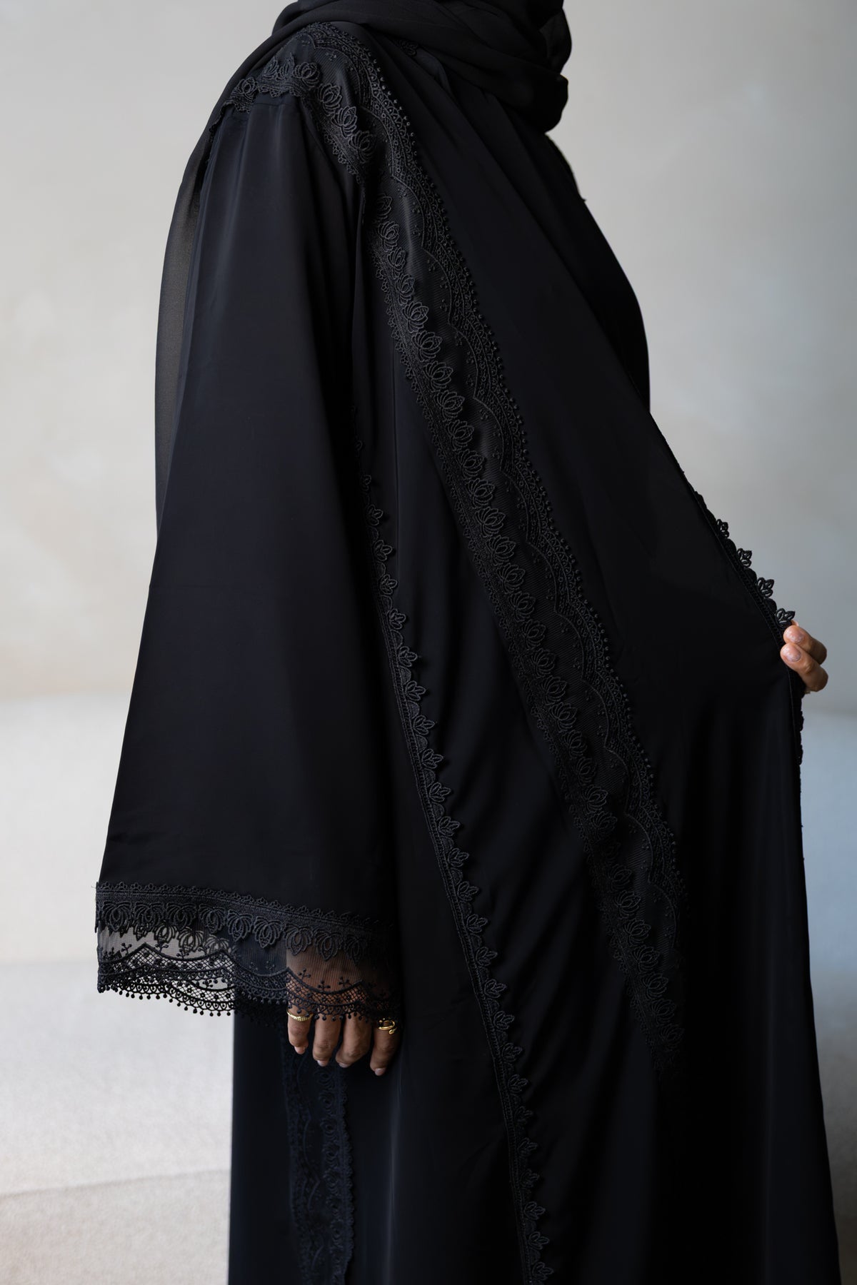 Black Lace Abaya