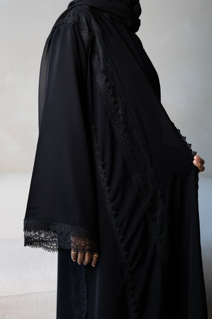 Black Lace Abaya