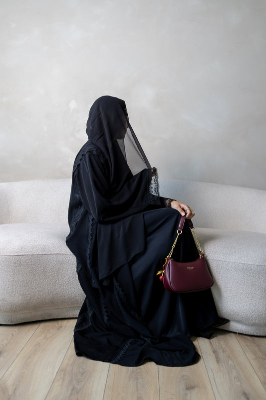 Black Lace Abaya