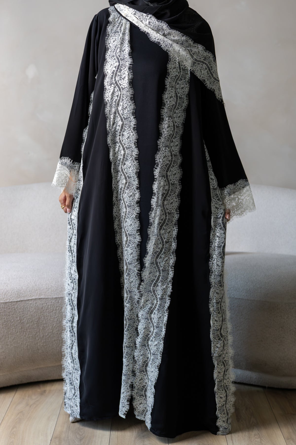White Lace Abaya
