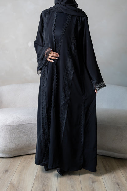 Black Lace Abaya