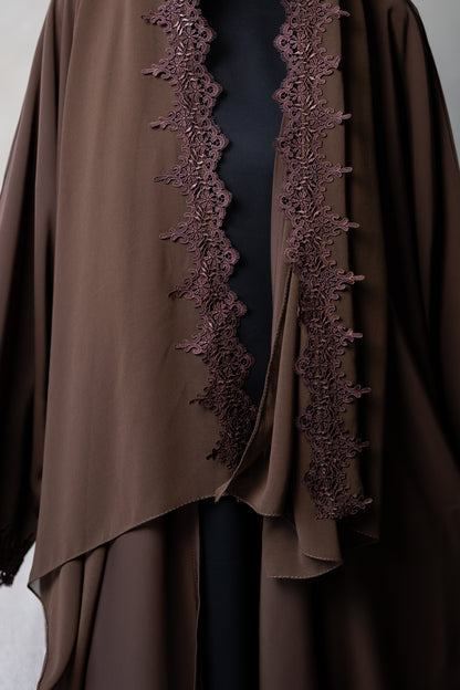 Brown Lace Abaya
