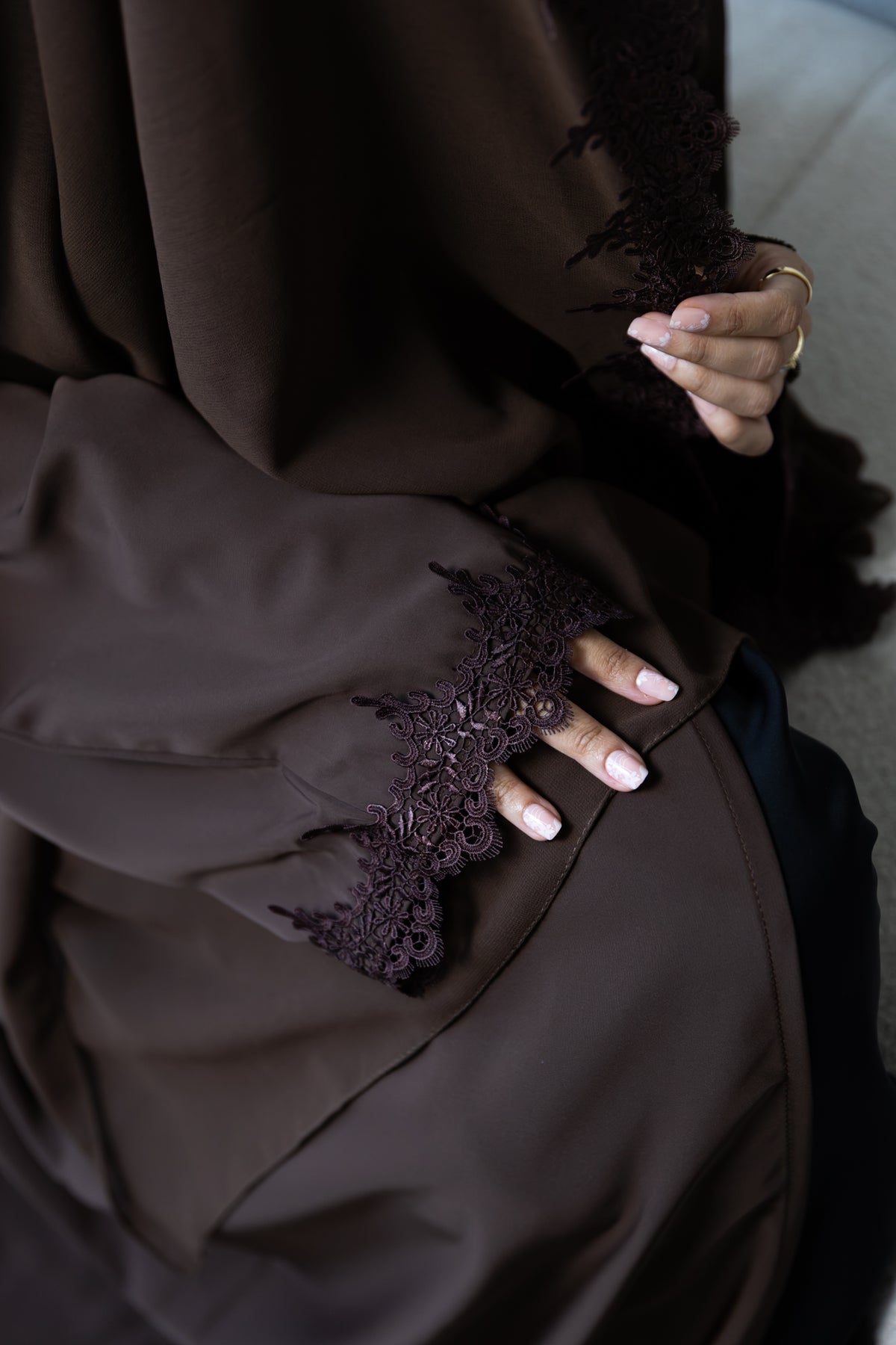 Brown Lace Abaya