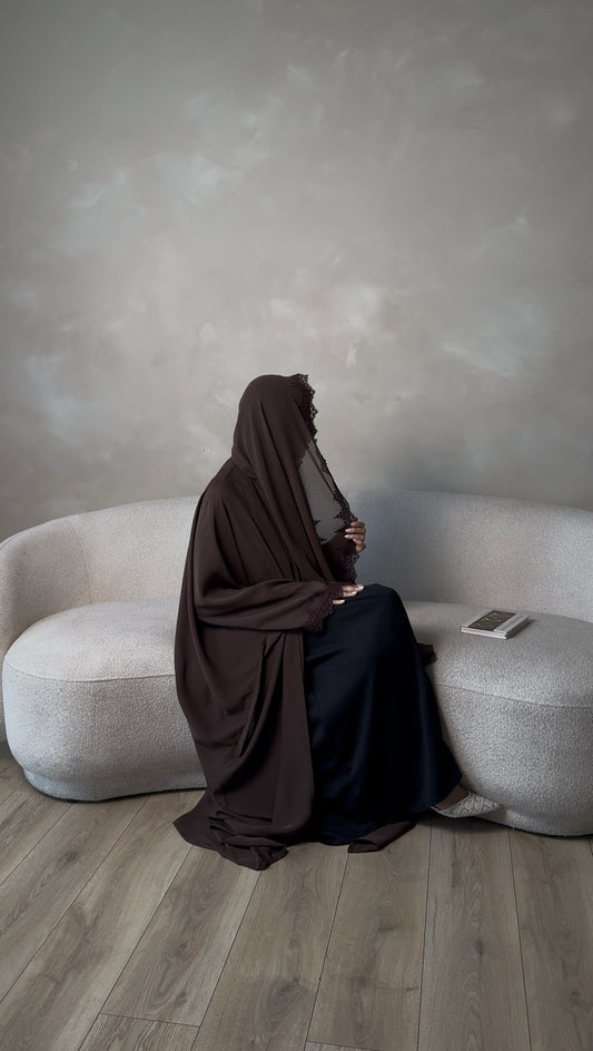 Brown Lace Abaya